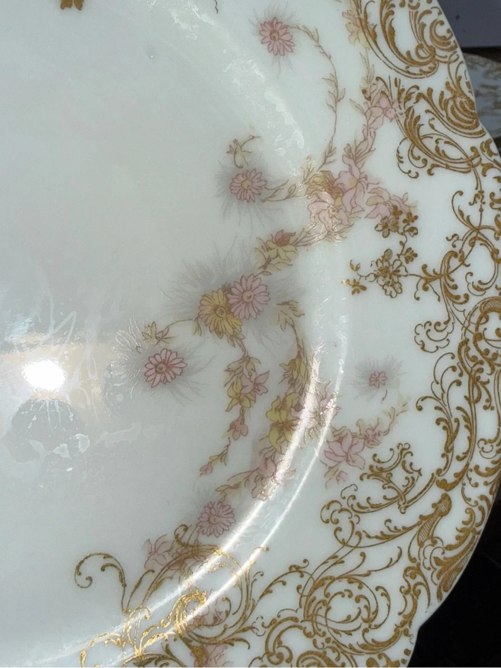 VTG 3 Haviland & Co Limoges Delicate pink Floral 8.5 lunch floral France